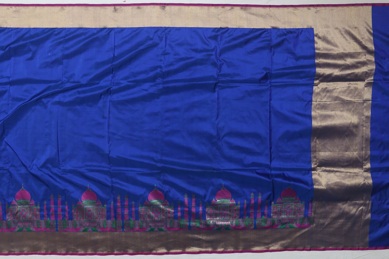 Banarasi Silk Plain Blue Sale Saree