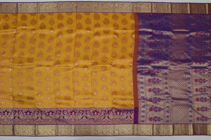 Kanchi Silk Brocade Yellow Sale Saree