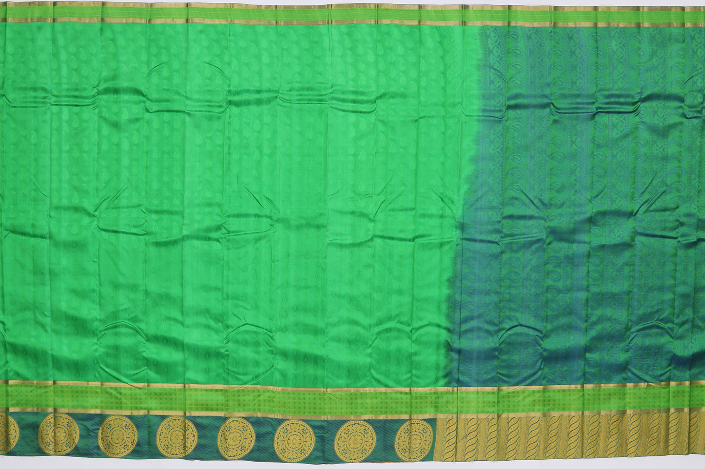 Bangalore Silk Butta Green Sale Saree