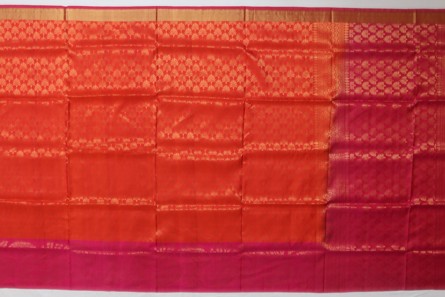 Coimbatore Silk Brocade Orange Sale Saree