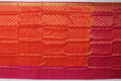 Coimbatore Silk Brocade Orange Sale Saree