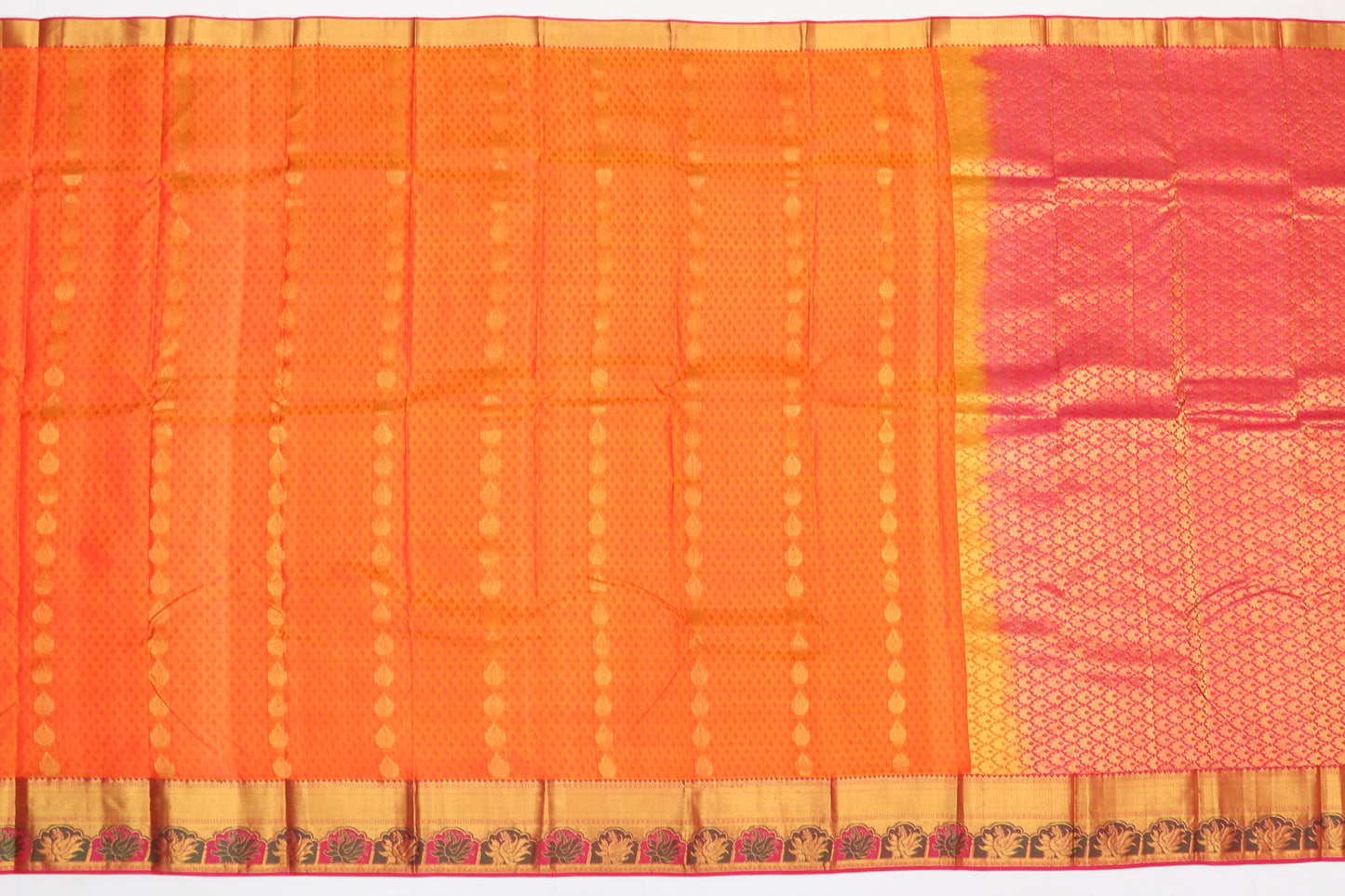 Dharmavaram Silk Butta Orange Sale Saree