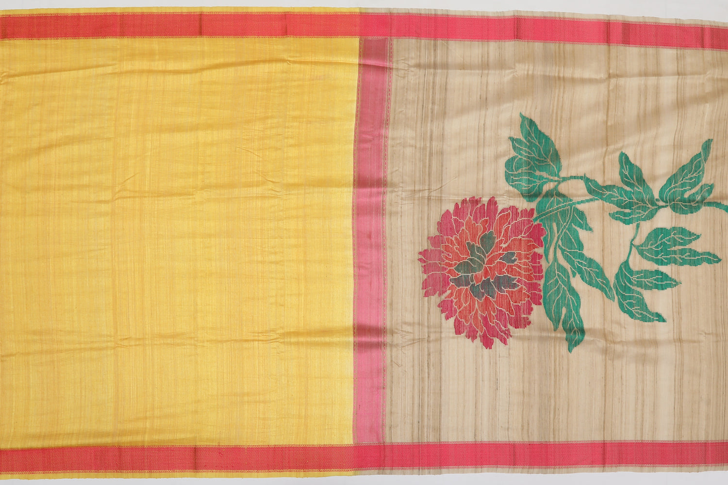 Jute Silk Cotton Plain Yellow Sale Saree