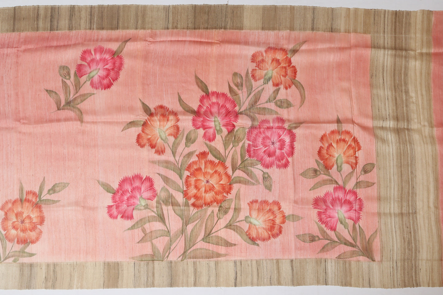 Jute Silk Cotton Printed Peach Sale Saree