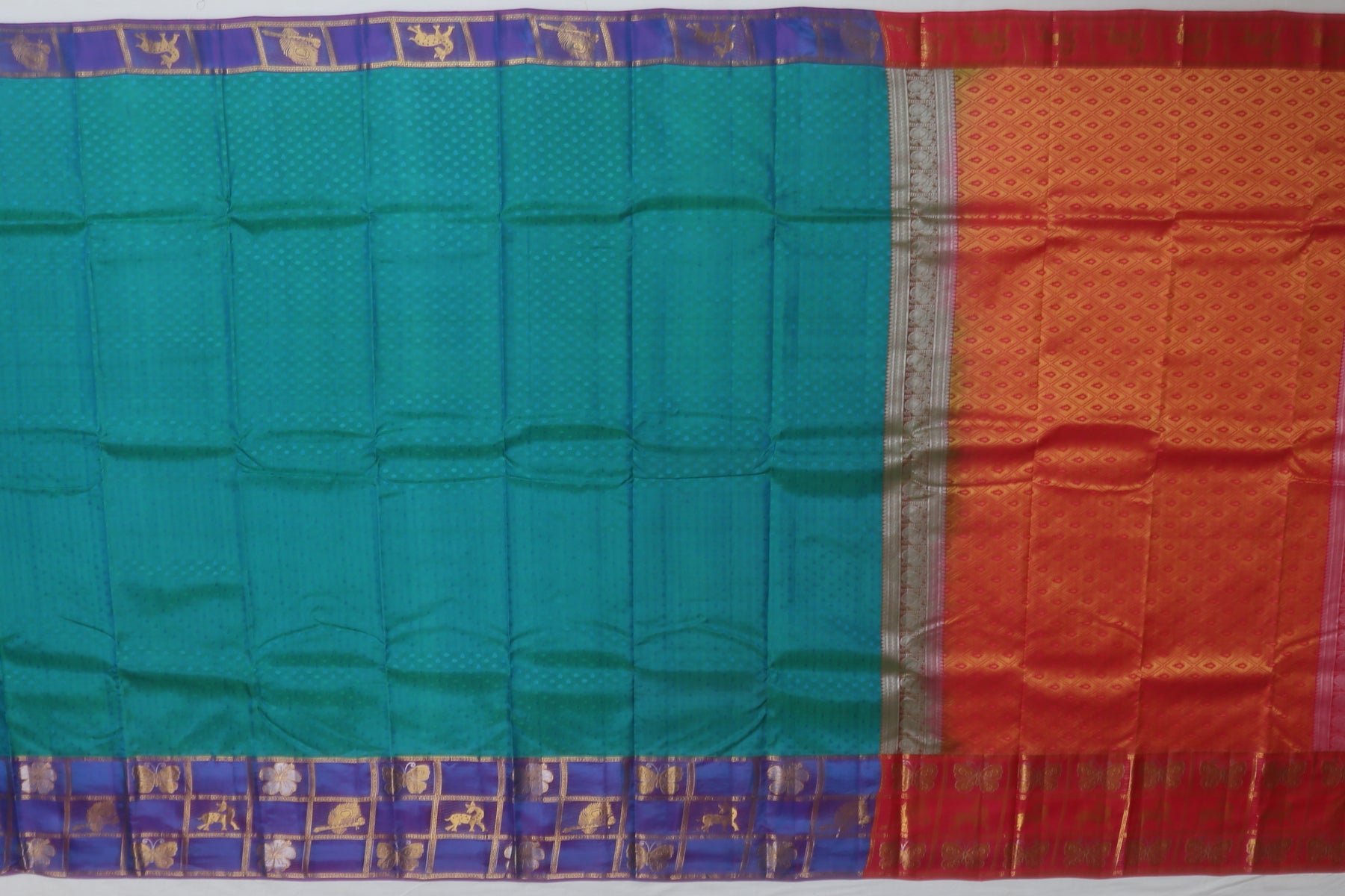 Banarasi Art Silk Butta Green Sale Saree