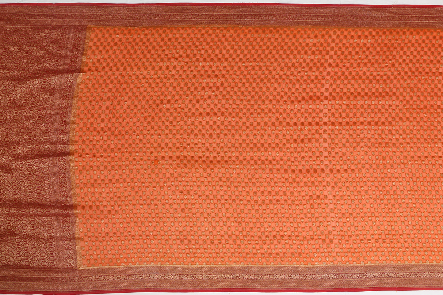 Banarasi Butta Orange Sale Saree