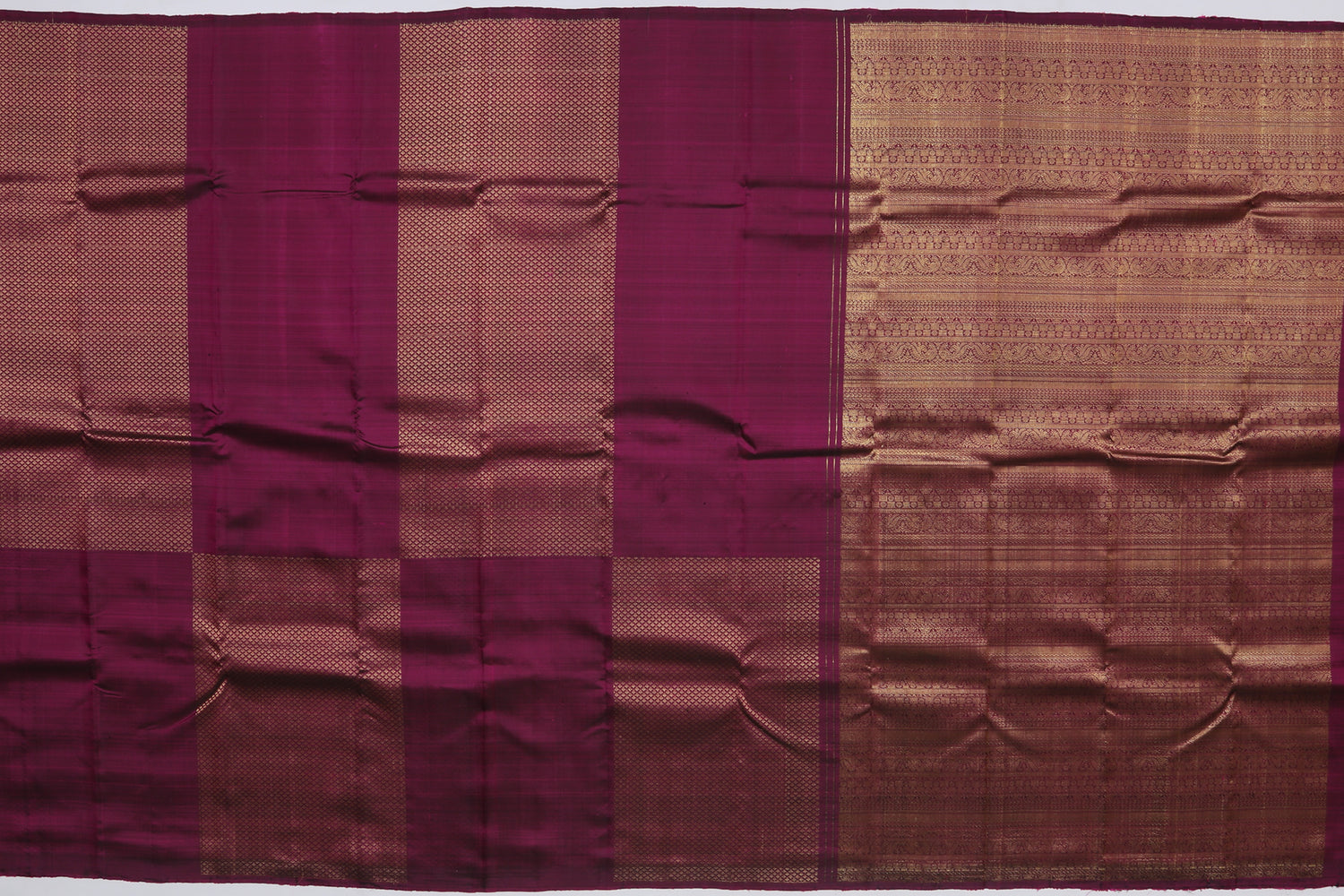 Kanchi Silk Checks Purple Sale Saree