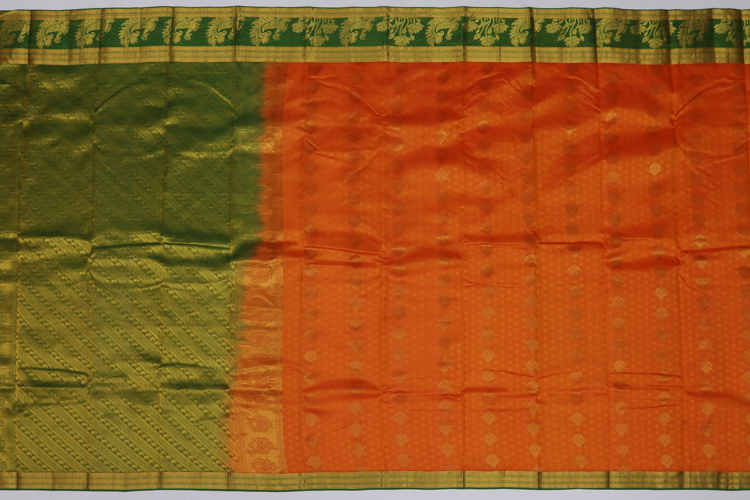 Dharmavaram Silk Butta Orange Sale Saree