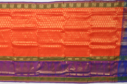 Coimbatore Silk Brocade Orange Sale Saree