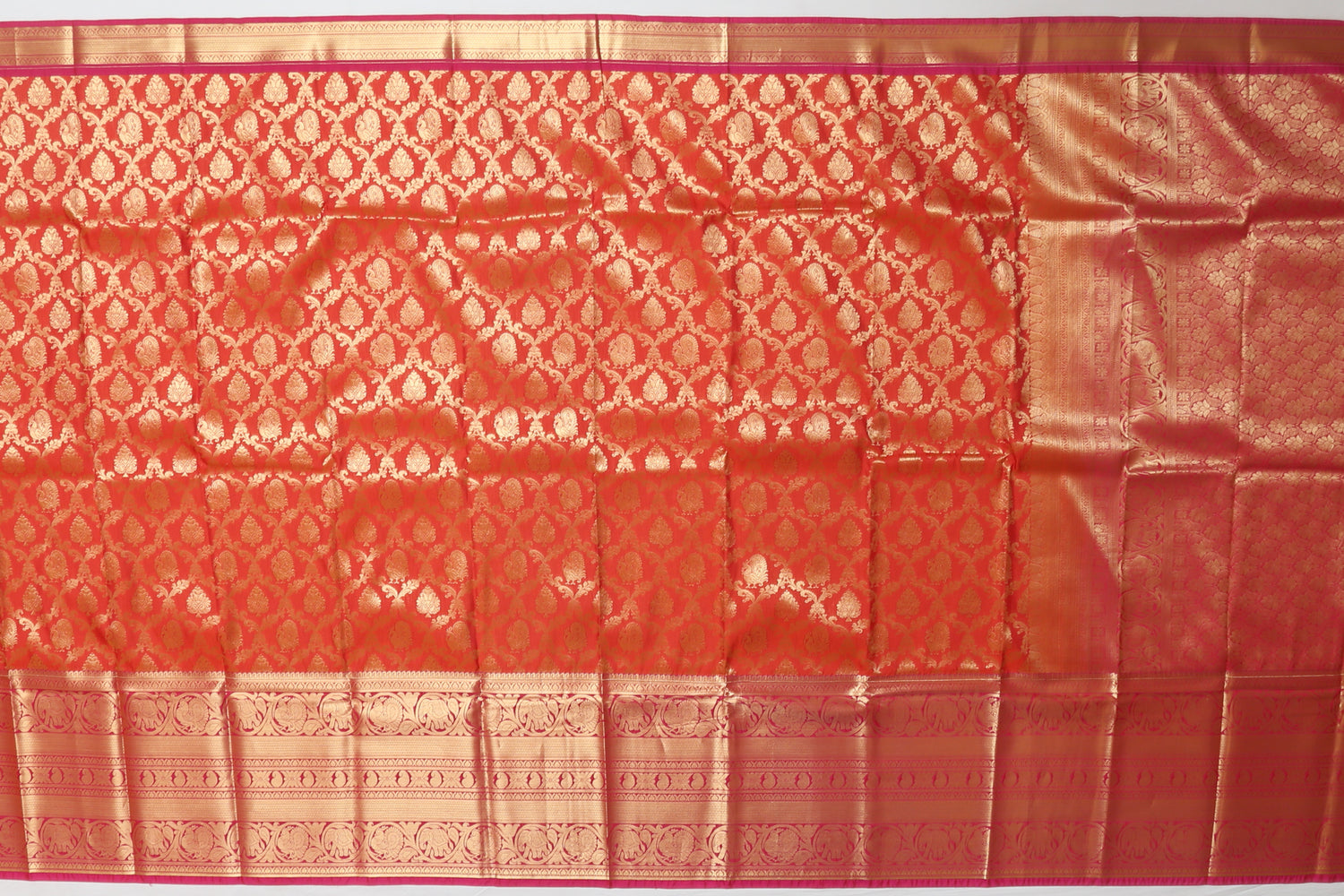 Dharmavaram Art Silk Jaal Orange Sale Saree