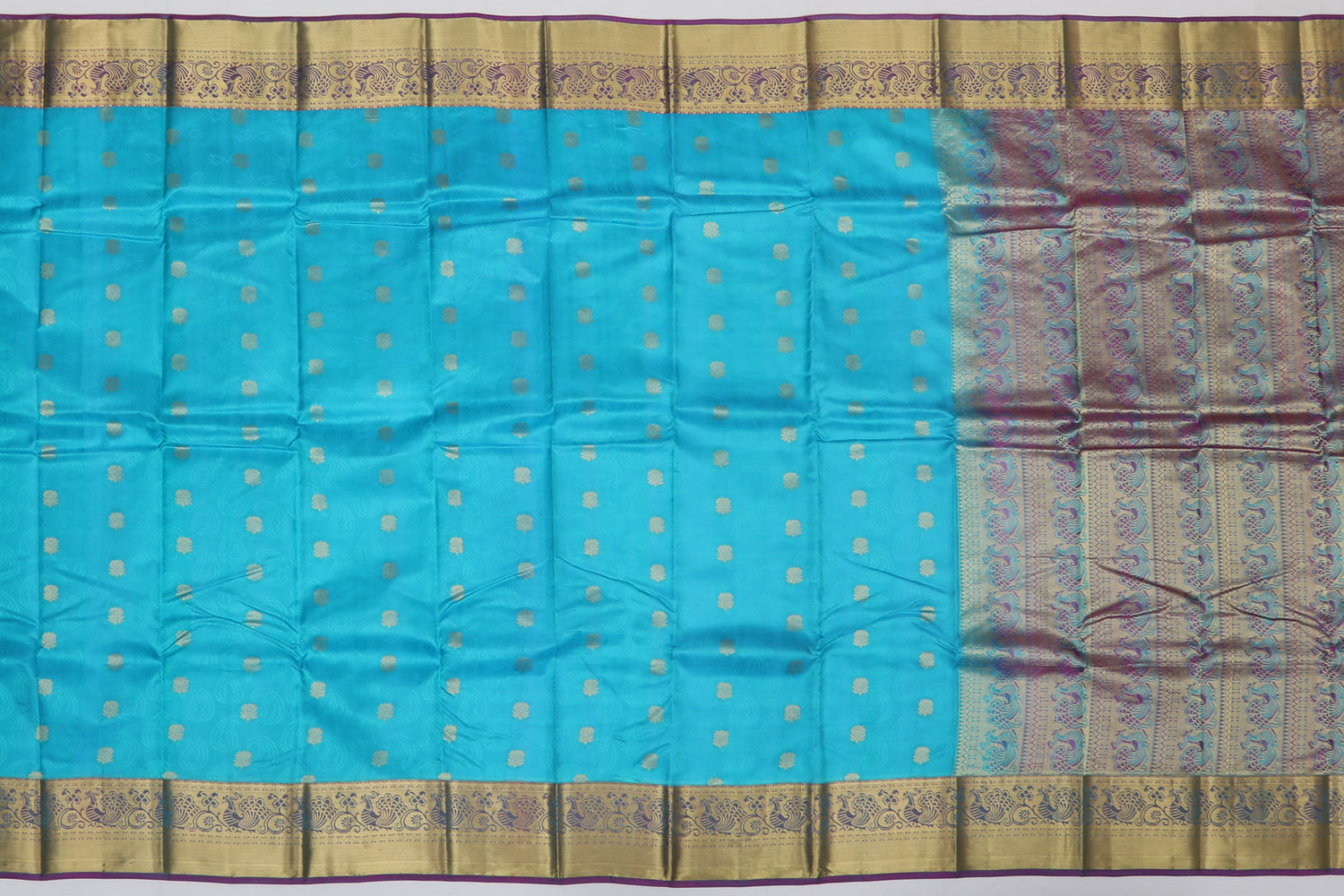 Dharmavaram Silk Butta Blue Sale Saree