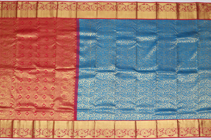 Kanchi Silk Brocade Blue Sale Saree