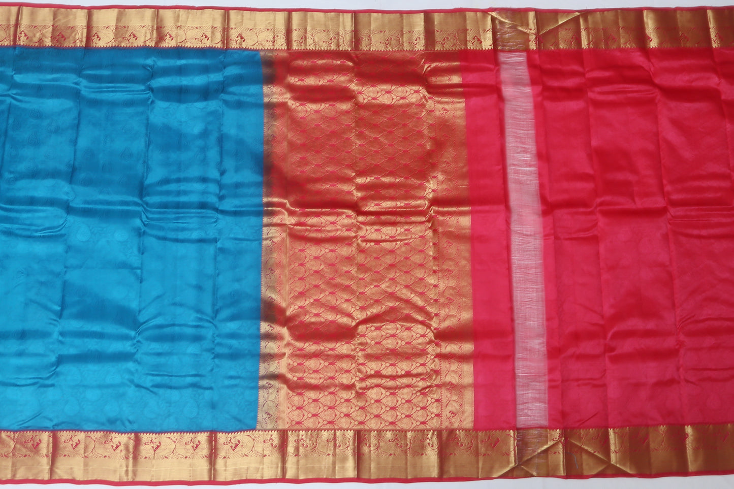 Dharmavaram Silk Plain Blue Sale Saree