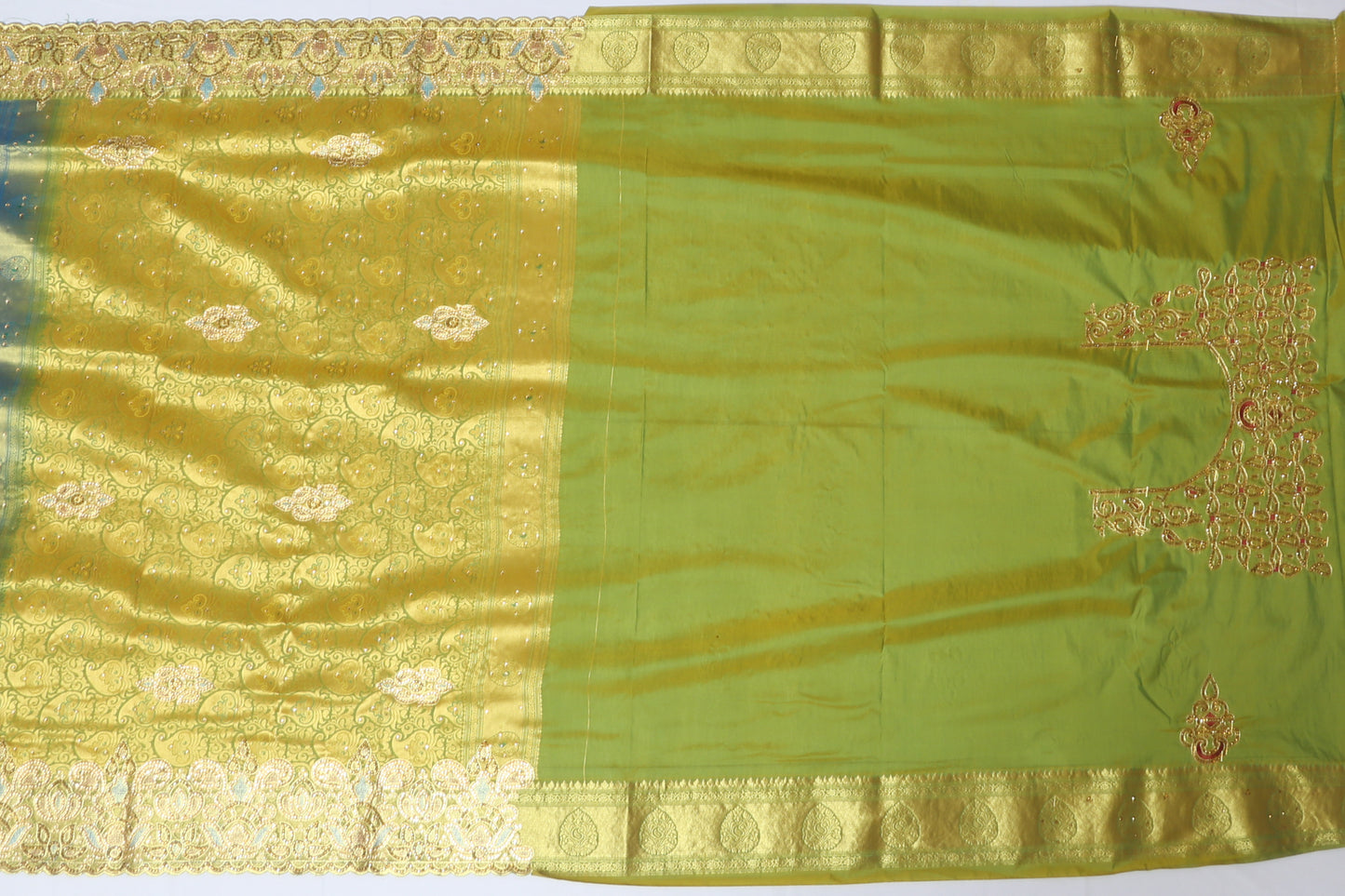 Bangalore Silk Embroidery Blue Sale Saree