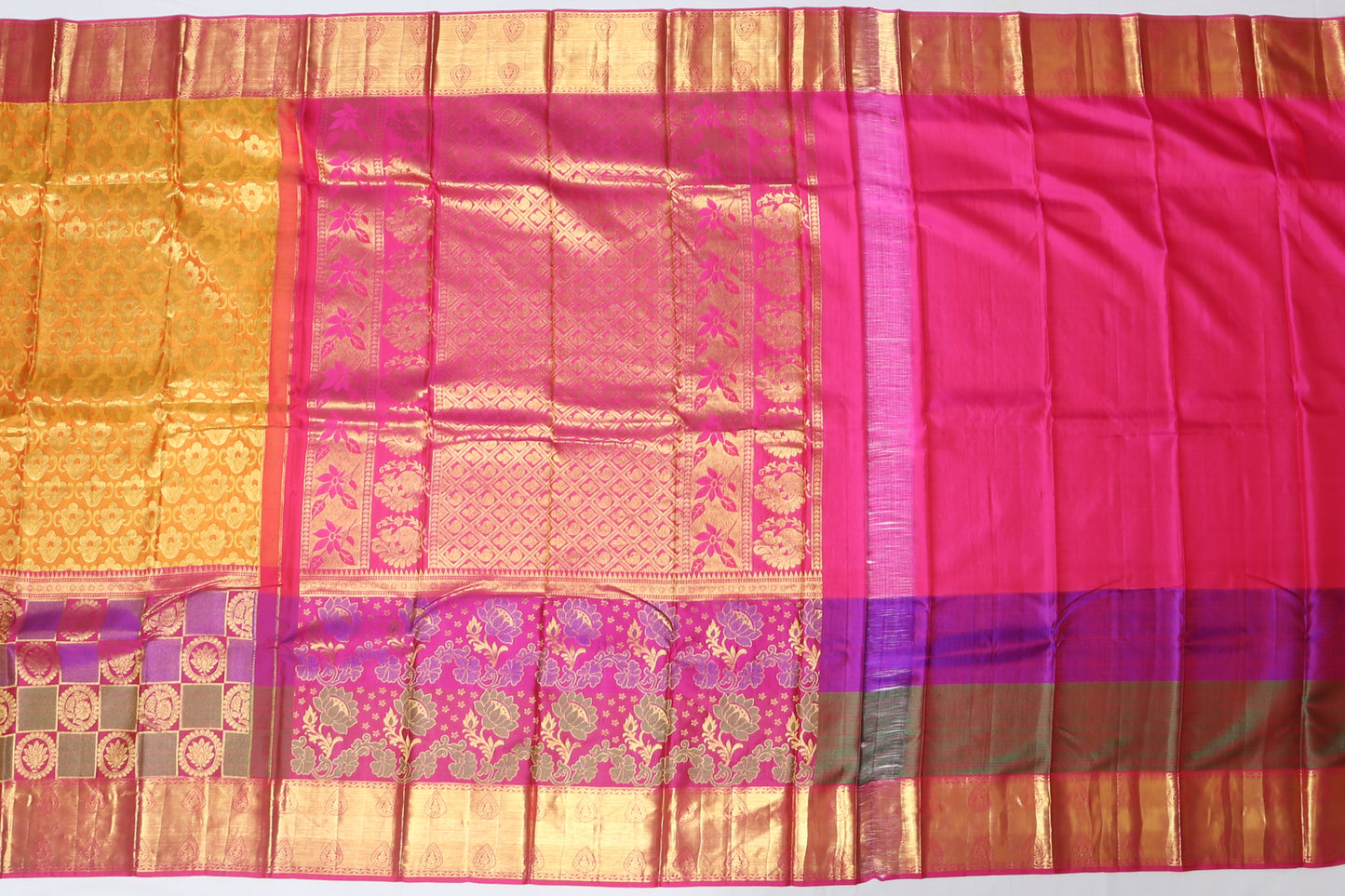 Dharmavaram Silk Jaal Yellow Sale Saree