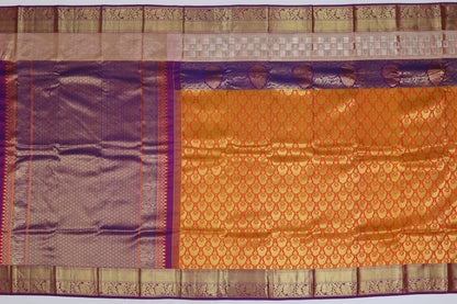 Kanchi Silk Butta Orange Sale Saree