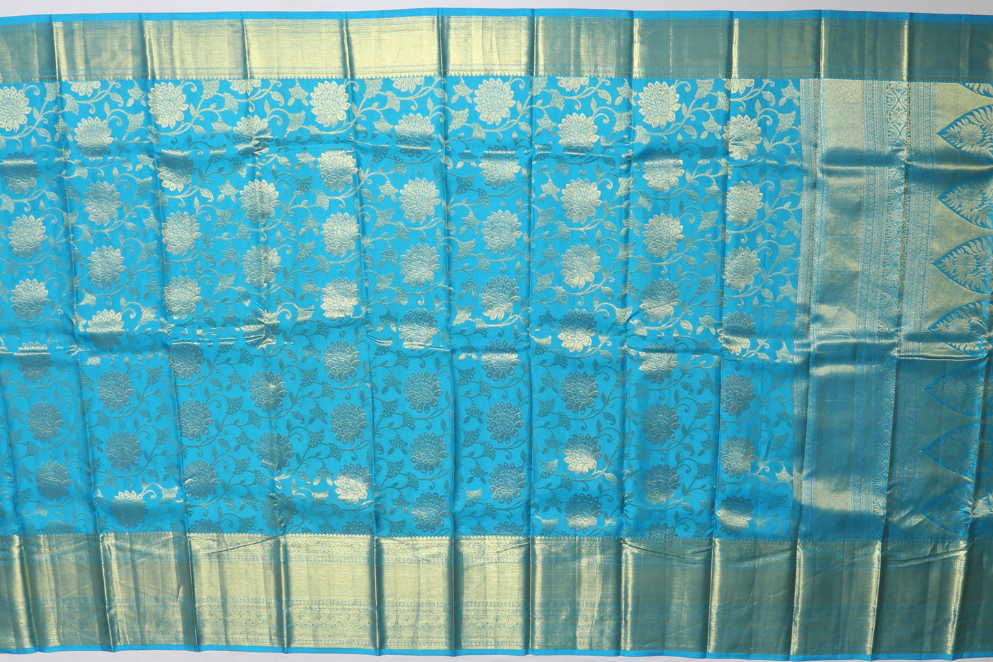 Dharmavaram Silk Brocade Blue Sale Saree