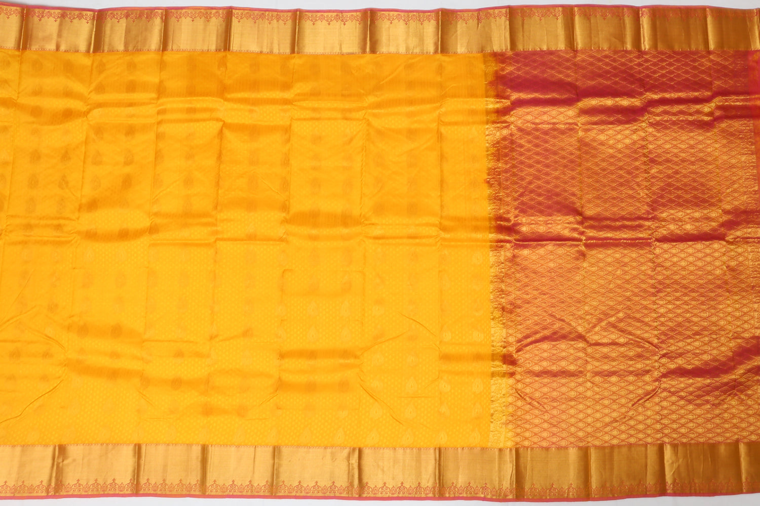 Dharmavaram Silk Butta Yellow Sale Saree