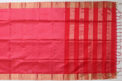 Coimbatore Silk Checks Pink Sale Saree