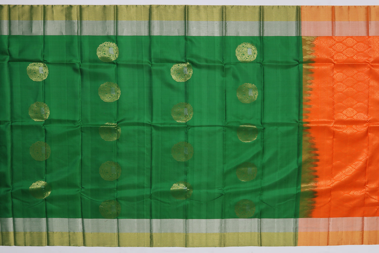 Dharmavaram Silk Butta Green Sale Saree