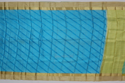 Organza Organza Lines Blue Sale Saree