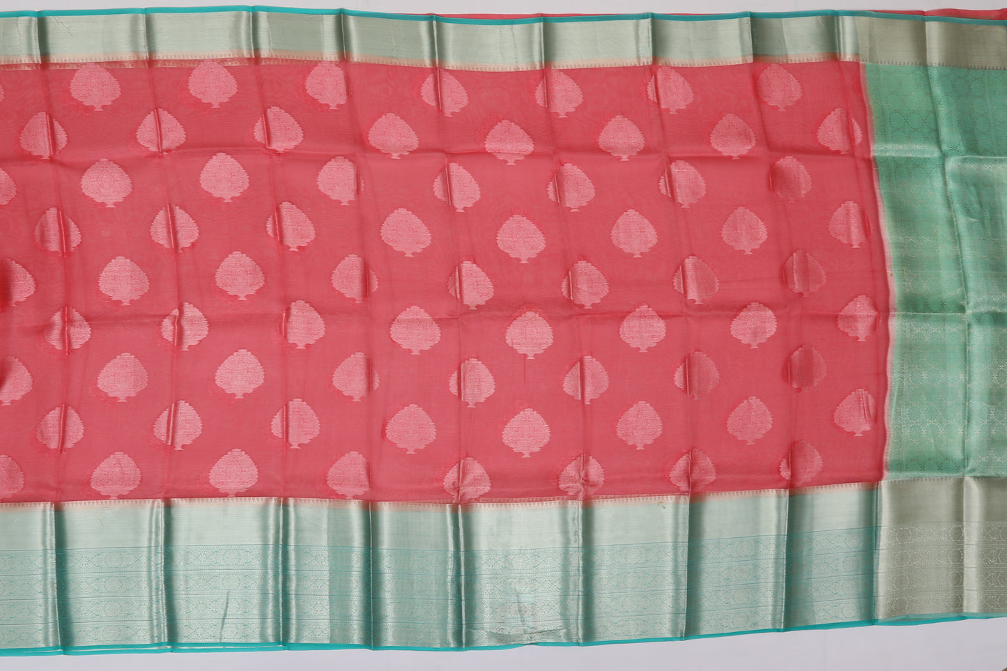 Organza Organza Butta Pink Sale Saree