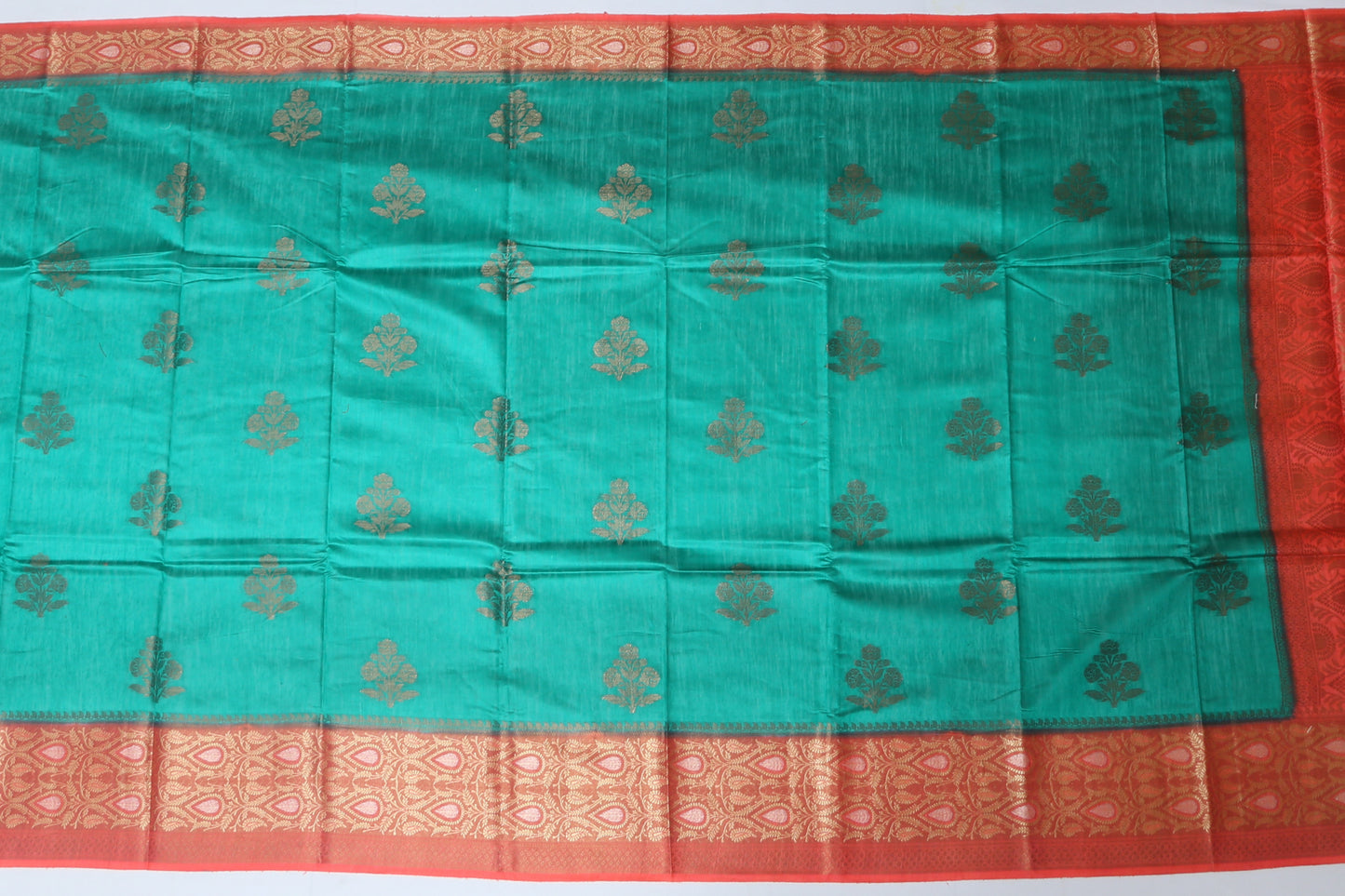 Chiniya Silk Butta Green Sale Saree