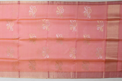 Tussar Silk Butta Peach Sale Saree