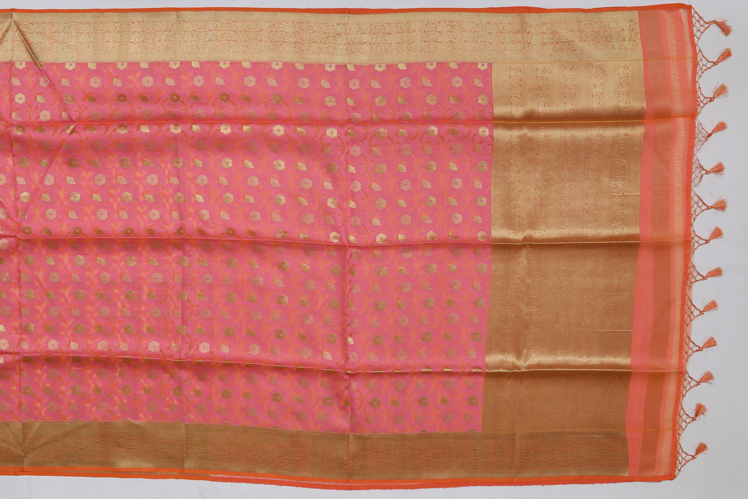 Organza Organza Jaal Peach Sale Saree