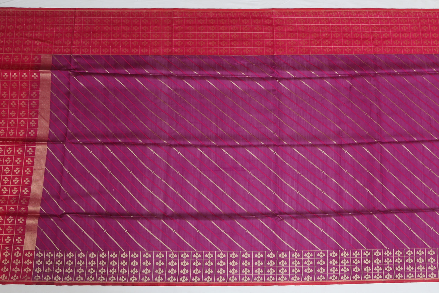 Chiniya Silk Checks Purple Sale Saree