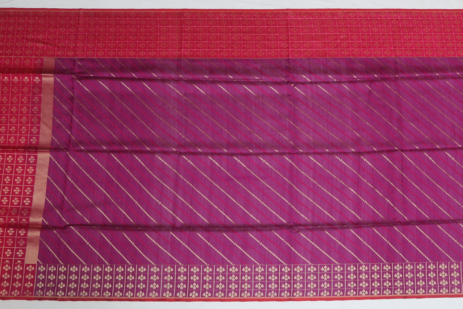 Chiniya Silk Checks Purple Sale Saree