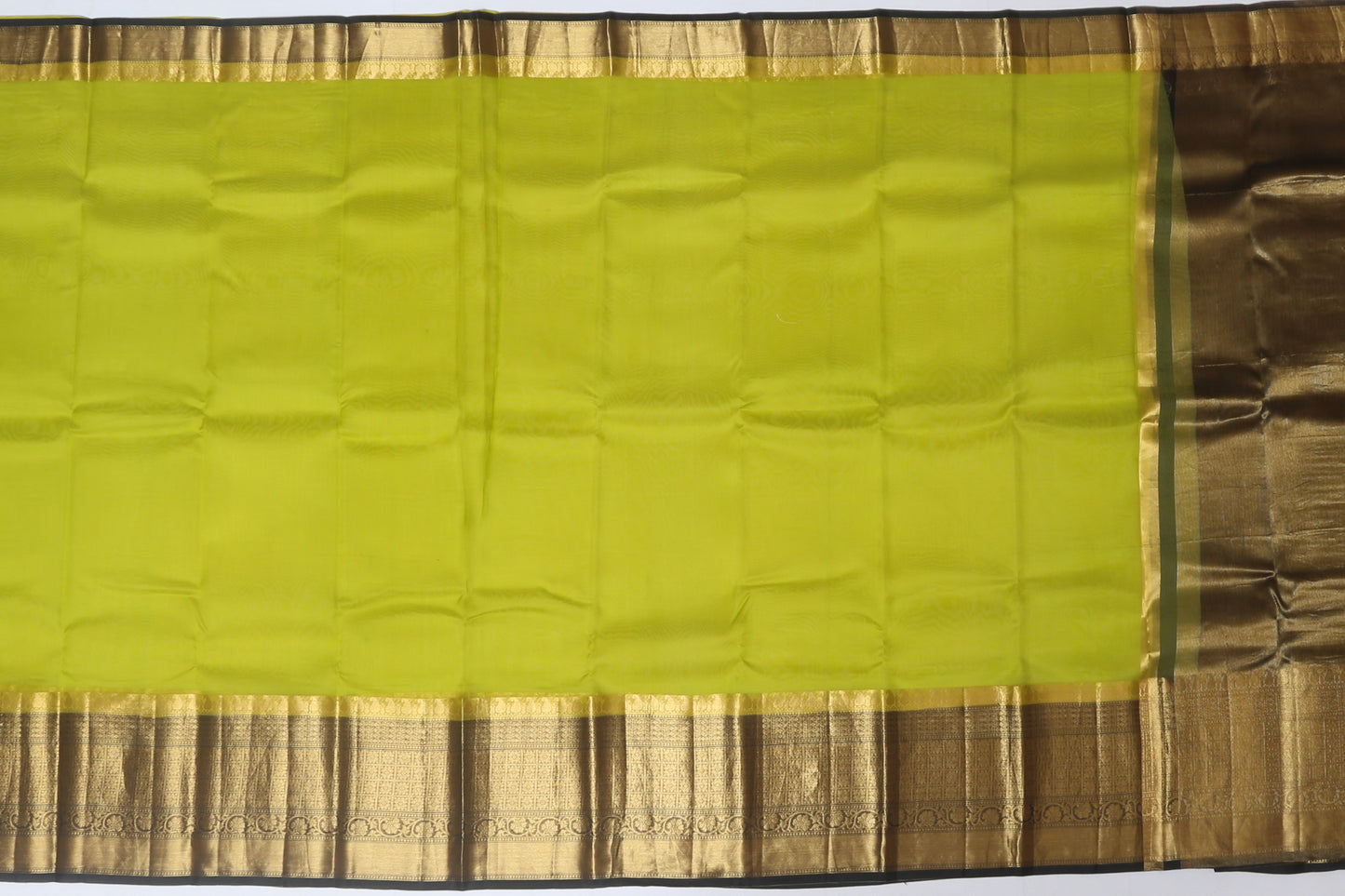 Organza Organza Plain Green Sale Saree