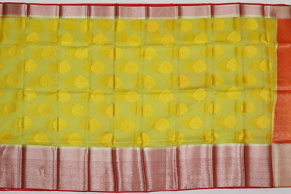 Organza Organza Butta Yellow Sale Saree