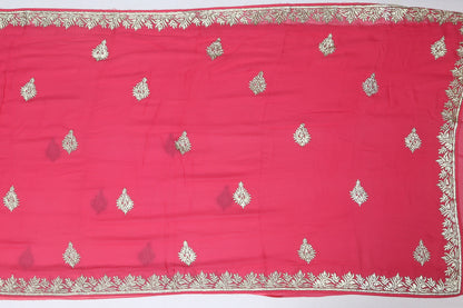 Georgette Embroidery Pink Sale Saree