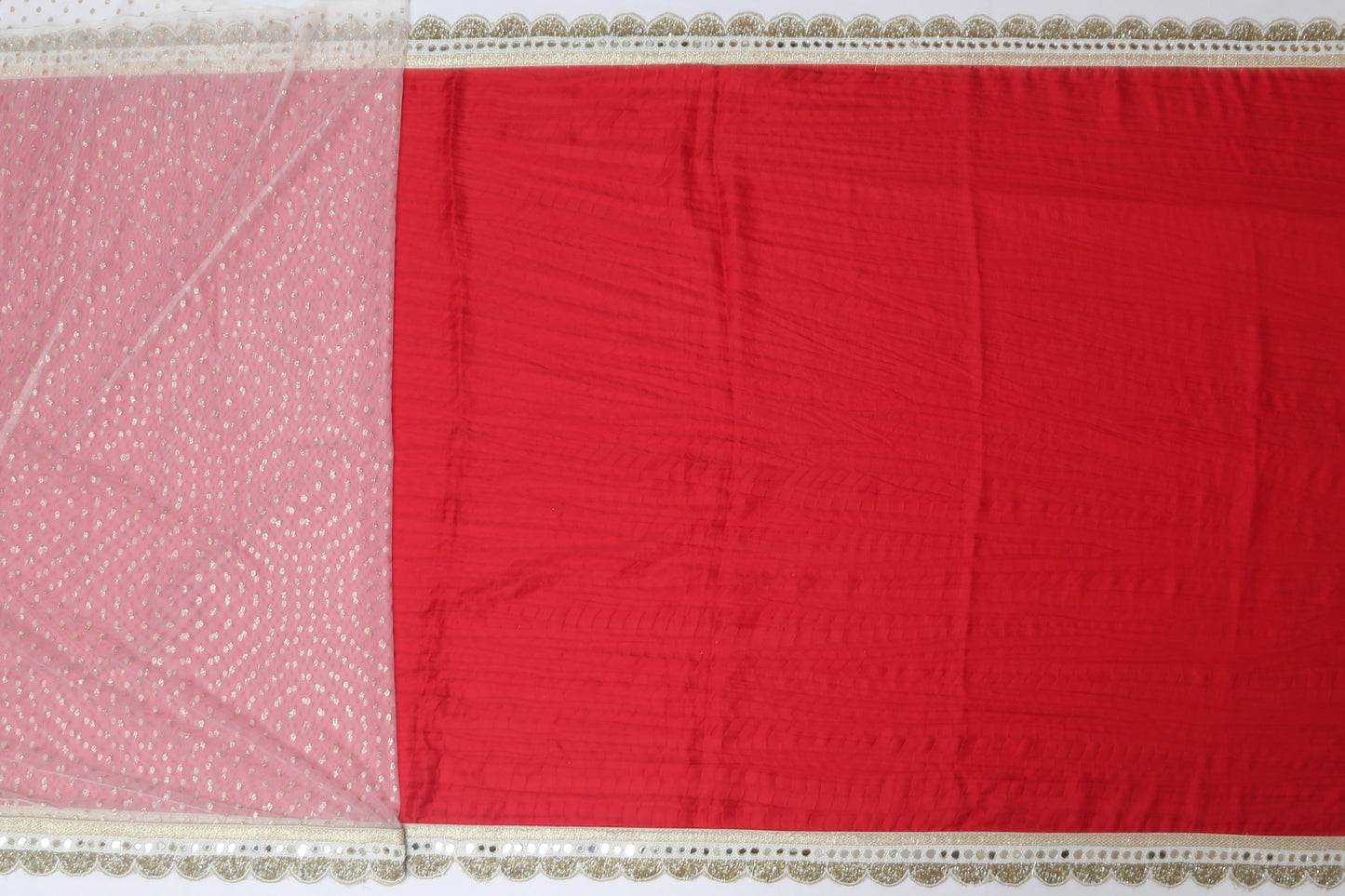 Net Net Half-n-Half Red Sale Saree