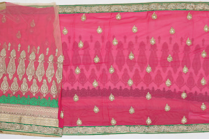 Gadwal Half-n-Half Pink Sale Saree