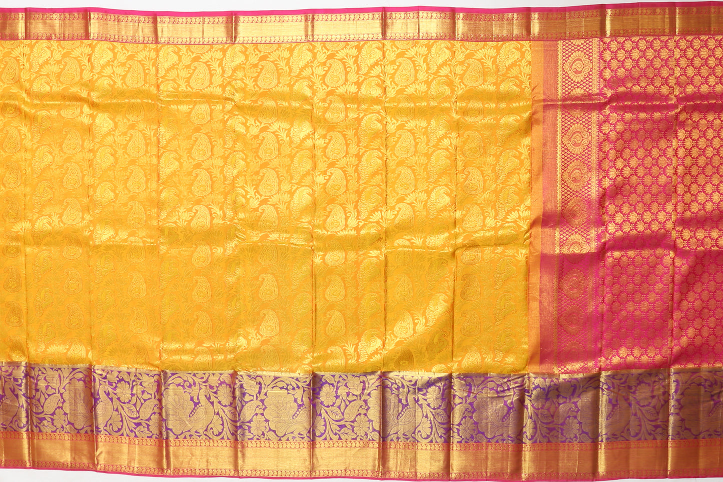 Dharmavaram Silk Jaal Yellow Sale Saree