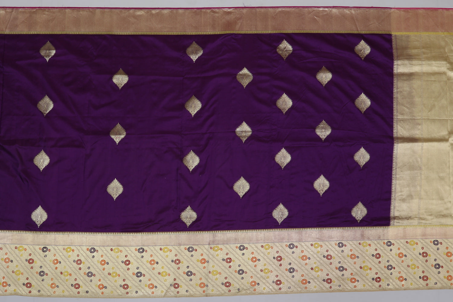 Banarasi Silk Butta Violet Sale Saree