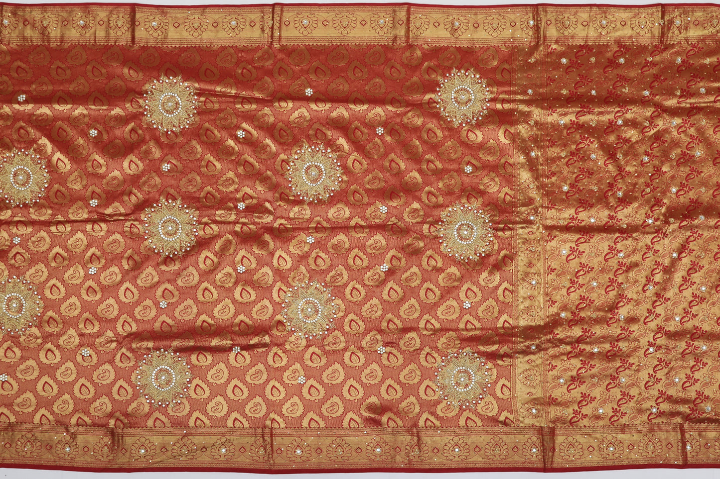 Dharmavaram Silk Embroidery Maroon Sale Saree