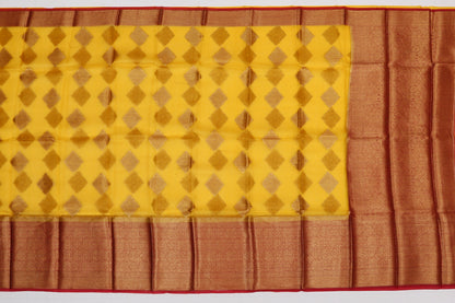 Organza Organza Butta Yellow Sale Saree