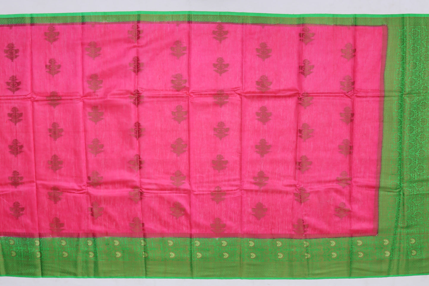 Jute Silk Cotton Butta Pink Sale Saree