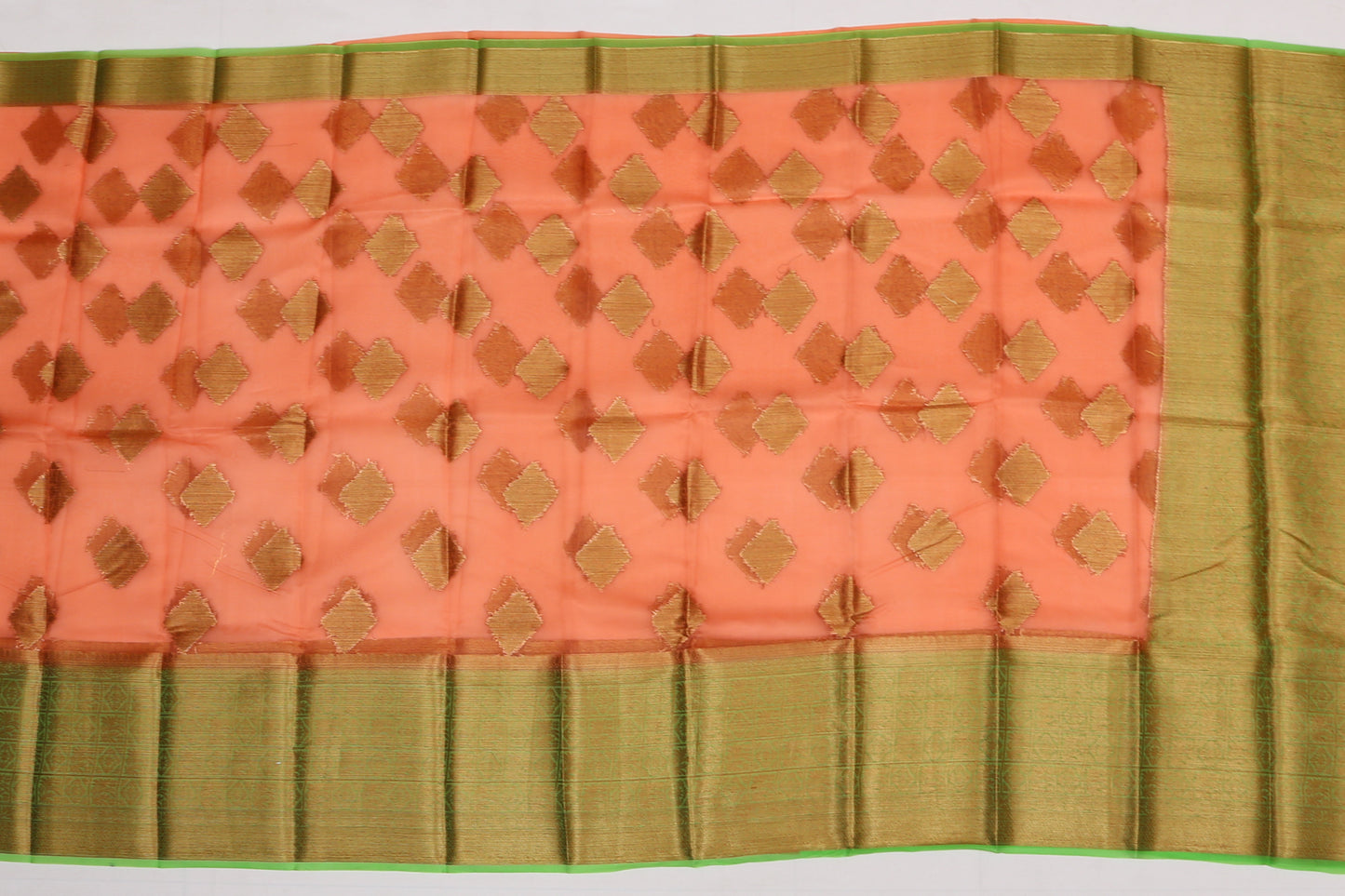 Organza Organza Butta Peach Sale Saree