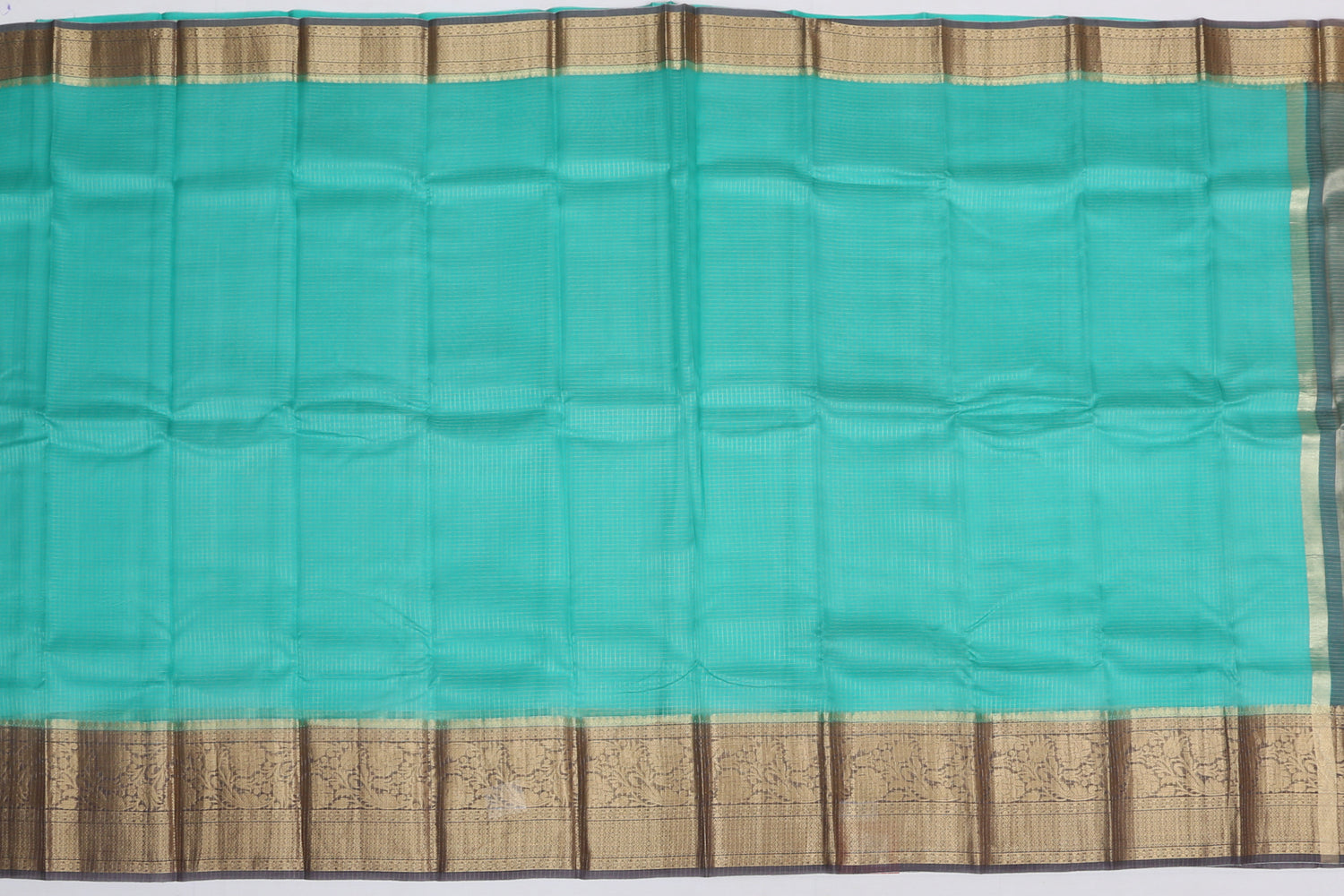 Organza Organza Checks Green Sale Saree