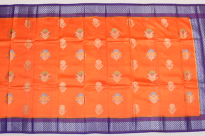 Chiniya Silk Silk Butta Orange Sale Saree