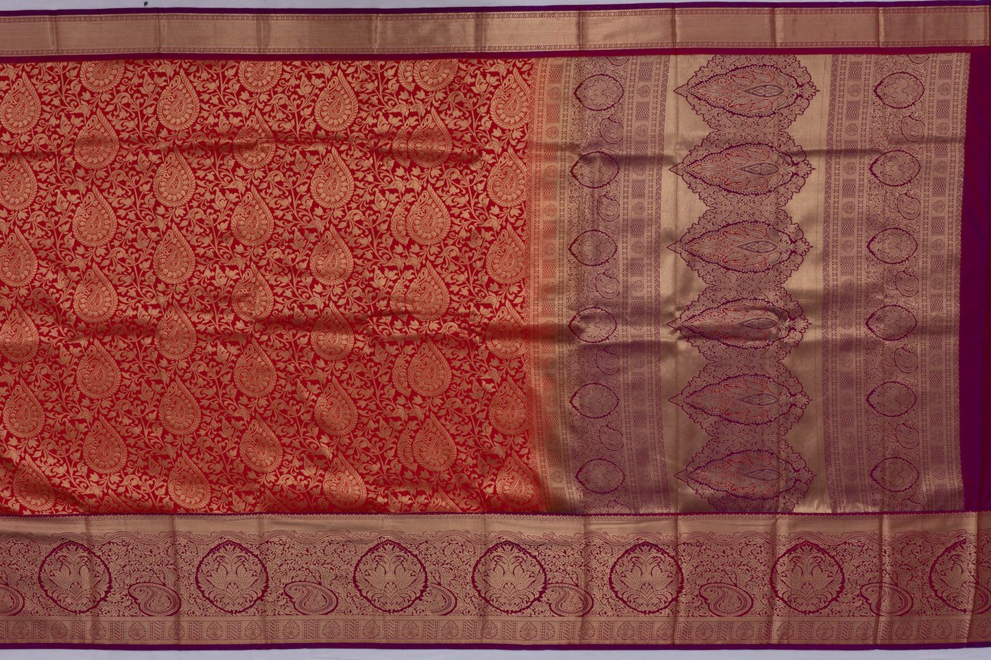 Dharmavaram Art Silk Brocade Red Sale Saree