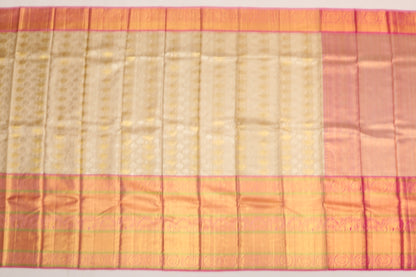 Kanchi Silk Tissue Cream Sale Saree