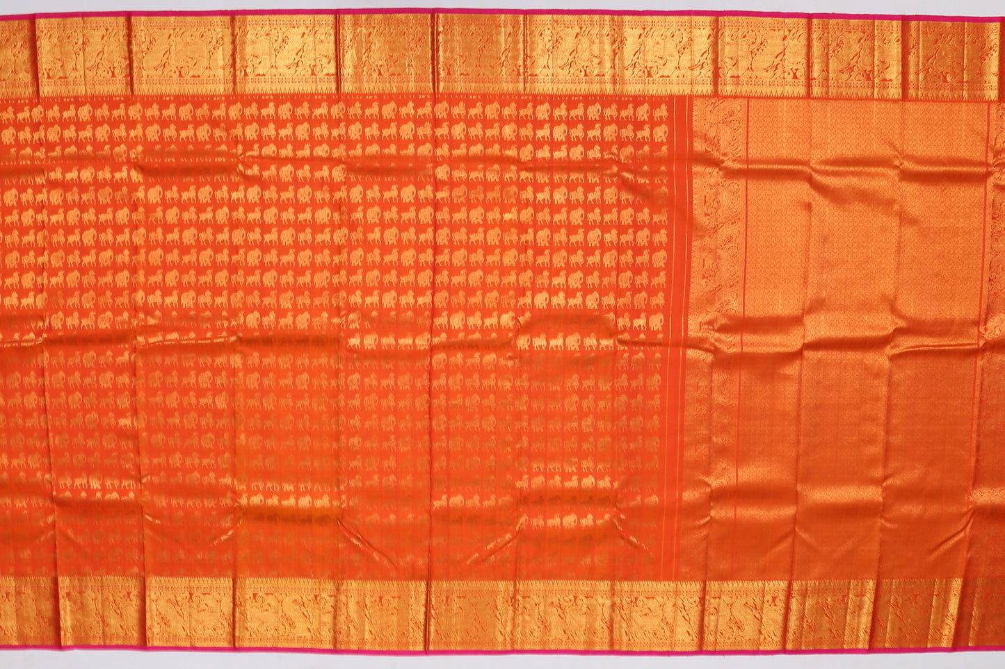 Kanchi Silk Butta Orange Sale Saree