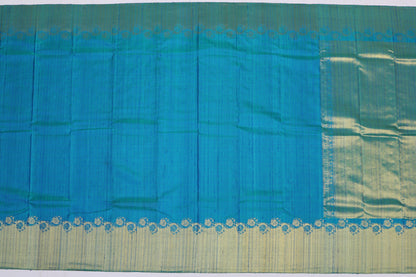 Kanchi Silk Plain Blue Sale Saree