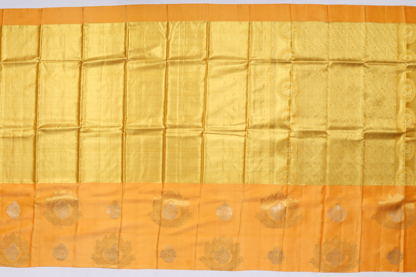 Kanchi Silk Tissue Yellow Sale Saree