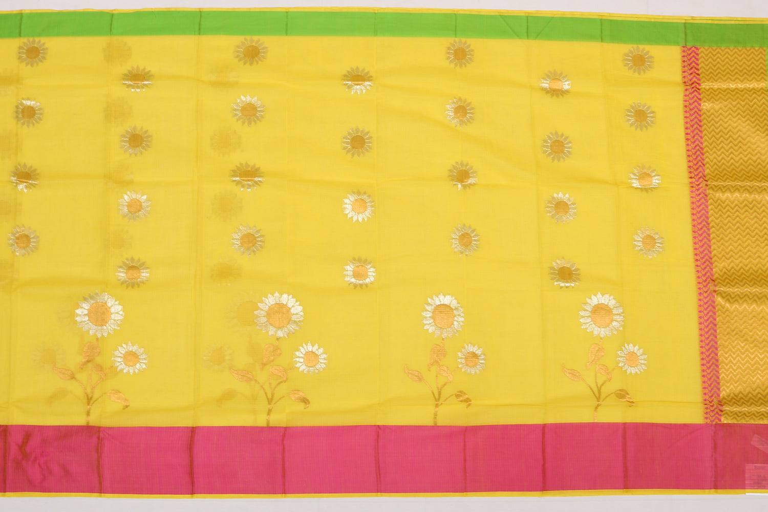 Kota Silk Cotton Butta Yellow Sale Saree